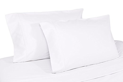 Organic Cotton Pillow Case Set by Whisper Organic - GOTS Certified, 300 Thread Count, Sateen (King, White)