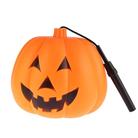 TTLIFE Pumpkin Lantern Light Jack O Lantern Plastic Lamp Night Light with Battery Light Up Halloween(10CM)