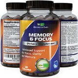 Potent Mind and Memory Supplement - Contains Pure Ginkgo Biloba St Johns Wort Bacopa Monniera and DMAE - USA Made by Biogreen Labs