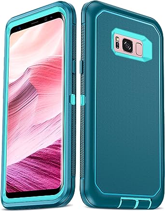 LeYi Samsung Galaxy S8 Case, Galaxy S8 Case (NOT for Plus  ) Upgrade 3-in-1 Full Body Shockproof Rubber Outer Cover Heavy Duty Tough Rugged Dustproof Defender Protection Case Samsung Galaxy S8, Teal