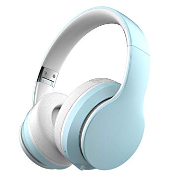 Baseman Active Noise Cancelling Headphones Bluetooth 5.0 Wireless Headphone Over Ear, Deep Bass Boosted Head Phones with Microphone ANC Foldable 20H Playtime Headset for Travel Work Cellphone TV Blue