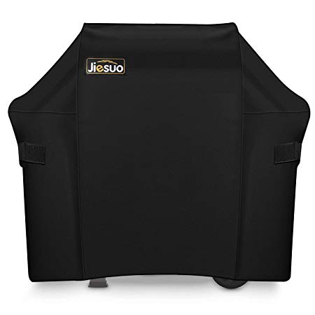 JIESUO BBQ Gas Grill Cover for Weber Spirit II 210: Heavy Duty Waterproof 48 Inch 2 Burner Weather Resistant Ripstop UV Resistant Outdoor Barbeque Grill Covers