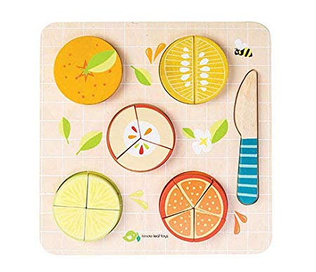 Tender Leaf Toys - Citrus Fractions - Math Learning Wooden Toys, Sorting Toys - Educational Game for 18m