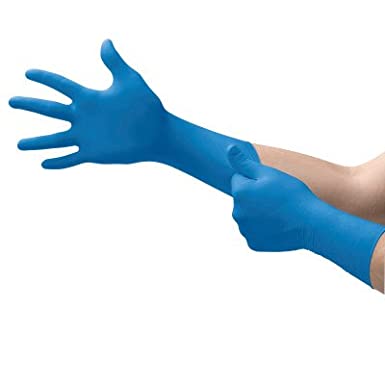 Microflex SG-375-XL-Box Safegrip Exam Gloves, PF Latex, Textured, Extended Cuff, Blue, XL (Pack of 50)