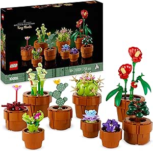 LEGO 10329 Icons Tiny Plants Set, Artificial Flowers in 9 Buildable Teracotta-Coloured Pots, Botanical Collection, Home Decor Accessory, Birthday Gift Idea for Her, Him, Wife or Husband