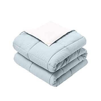 Royal Hotel Full/Queen Size Down-Alternative Comforter - Duvet Insert, 100% Down Alternative Fill, Blue and White