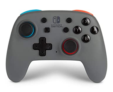 POWER A Nano Enhanced Wireless Controller for Nintendo Switch - Grey-Neon, Works with Nintendo Switch Lite, Bluetooth Controller, Gamepad, Compact, Smaller, Rechargeable, Portable - Nintendo Switch