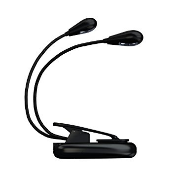 Spark Revolution Dual Neck, Dual LED Flexible Neck Book Light for Use with Kindle, eReaders, Soft Cover and Hard Cover Books and Music Stand