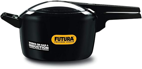 FUTURA Pressure Cooker, Aluminum, Black, 5-Litre