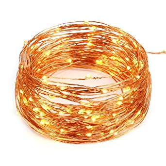 Copper Wire Lights Strings, LTROP 7ft 20 LED AA Battery Powered Starry String Lights, Ambiance Rope Light for Outdoor, Garden, Home, Dancing, Christmas Party (Batteries Not Included) – Warm White