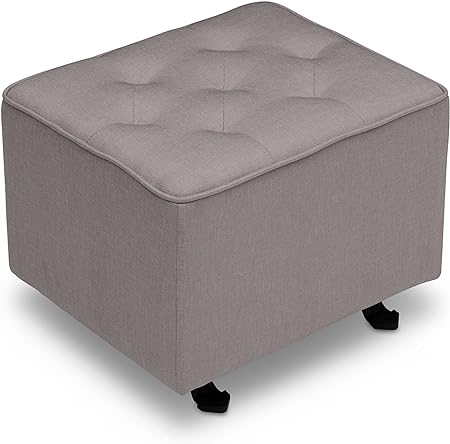 Delta Children Diamond Tufted Gliding Ottoman, French Grey