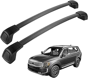 BougeRV Roof Rack Cross Bars Compatible with Kia Telluride 2019-2025 S SX SX-Prestige EX, Aluminum Crossbar Luggage Rack for Cargo Bag Ski Kayak Bike Basket (Except X-Line and X-Pro)