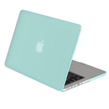 Mosiso Plastic Hard Case Cover for MacBook Pro 15 Inch with Retina Display No CD-ROM (Model: A1398), Mint Green