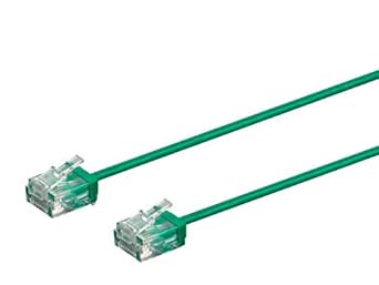 Monoprice Cat6 Ethernet Patch Cable - Snagless, 550MHz, UTP, 32AWG, 1 Feet, Green - Micro SlimRun Series