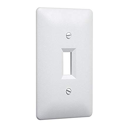 TayMac 4000W Paintable Single Toggle Light Wall Plate Cover, White, 1-Gang