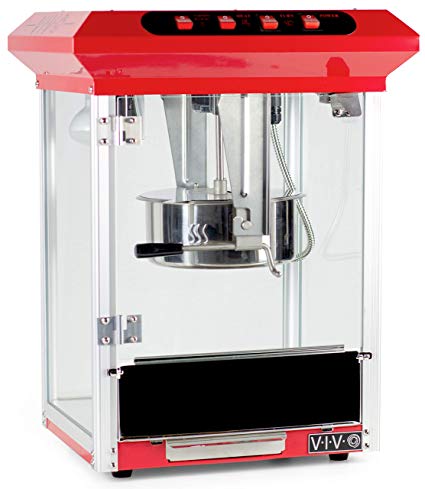 VIVO Commercial 8-Ounce Popcorn Maker | Popper Machine with Red Trim (POP-V008R)