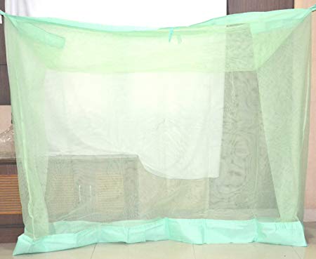 Blue Eye Classic Heavy Delux Mosquito Net For Large Double Bed ( 6*6.5 Ft :: Green)