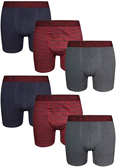 U.S. Polo Assn. Men’s Stretch Fit Boxer Briefs with Comfort Pouch (6 Pack)