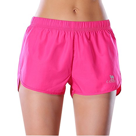 Camel Gym Athletic Shorts for Women Workout Bodybuilding Elastic Waist Sweat Shorts Lightweight Running Jogging Beach Shorts