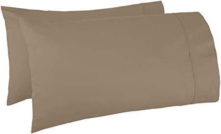 Mayfair Linen Pillow Case Set 500 Thread Count 100% Egyptian Cotton 2pc, Silky Soft & Durable (King, Sand)
