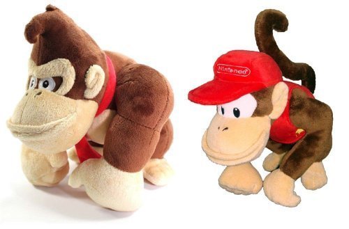 Little Buddy Mario Plush Doll Set of 2 - Donkey Kong & Diddy Kong