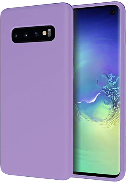 Zuslab Case for Galaxy S10 Silicone Gel Rubber Bumper Cover for Samsung Galaxy S10 Phone Slim Thin Hard Shell Shockproof Full-Body Protective Case - Purple