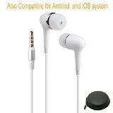 Headphoneearphone WietusTM 35mm Stereo In-ear Noise-isolating Headphones with Mic Portable Mini Round Hard Storage Case BagRound cable Compatible for iPhones iPods and iPads Android Devices mp3 players CD players and more