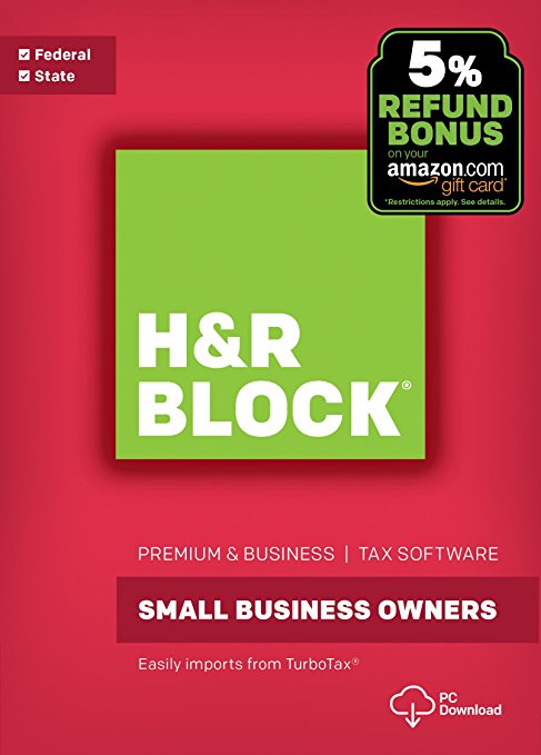 H&R Block Tax Software Premium & Business 2017 with 5% Refund Bonus Offer [PC Download]