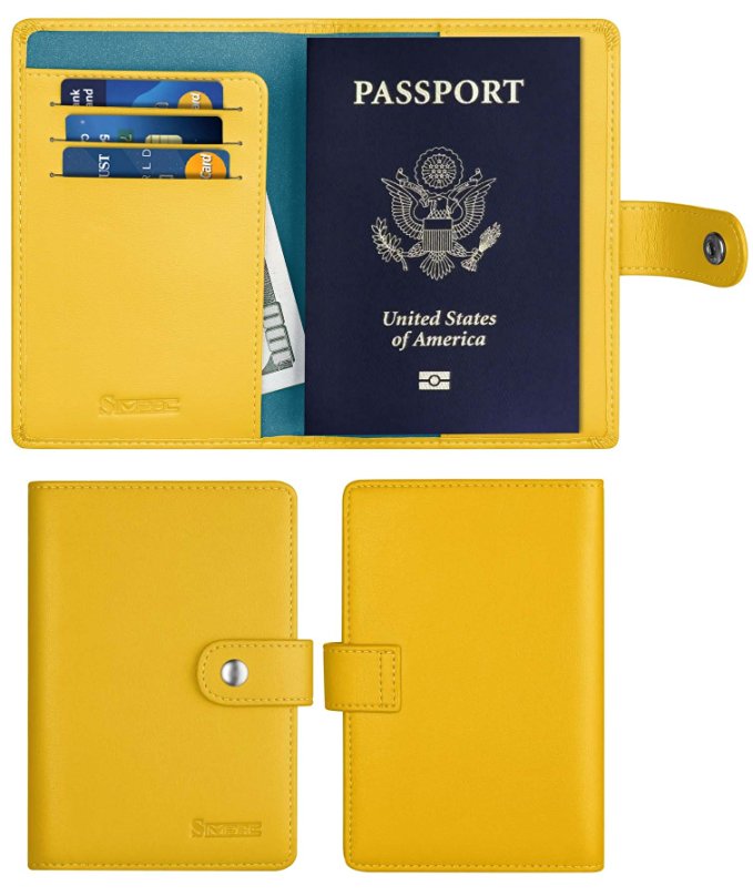 Simpac Leather Passport Holder Wallet Cover Case Travel Wallet RFID Blocking 8 Contract Colors