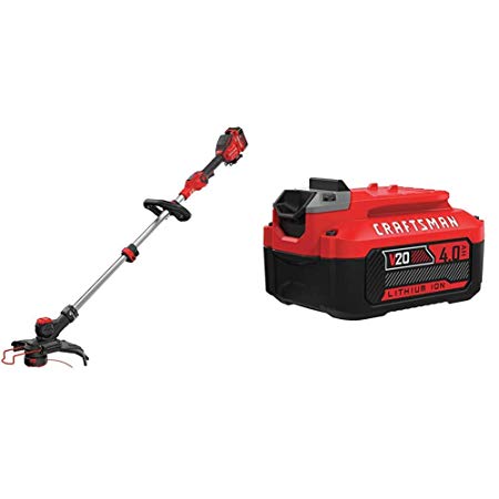 CRAFTSMAN CMCST910M1 V20 MAX String Trimmer with CMCB204 20V MAX 4.0AH LI-ION Battery