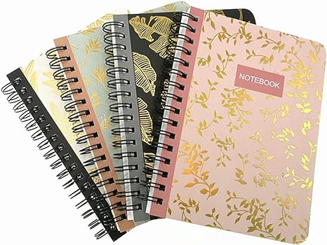 ALIMITOPIA 4 Pack A6 Spiral Notebook Journal,Wirebound Ruled Sketch Book NotePad Diary Memo Planner,A6 Size(5.7X4.1) & 80 sheets (Leaf)