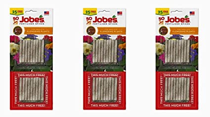 Jobe's 05231T Flowering Plant Fertilizer Spikes 10-10-4, 3 Pack Multicolor