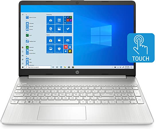 HP 15-inch Touchscreen Laptop, AMD Ryzen 3 3250U, 8 GB RAM, 256 GB SSD, Windows 10 Home in S Mode (15-ef1020nr, Natural Silver)