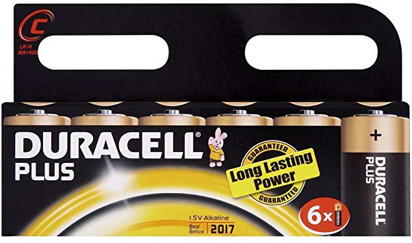 Duracell Plus MN1400 Alkaline C Batteries - 6-Pack