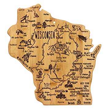 Totally Bamboo Wisconsin State Destination Bamboo Serving and Cutting Board