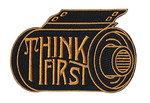 Asilda Store Think First Camera Film Roll Embroidered Sew or Iron-on Patch