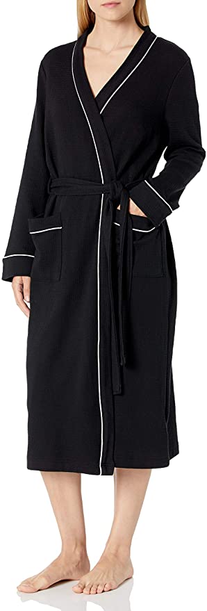 Amazon Essentials Women's Lightweight Waffle Full-Length Robe