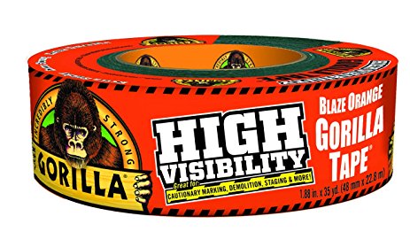 Gorilla 6004002  Tape, High Visibility Duct Tape, 1.88" x 35 yd, Blaze Orange, (Pack of 1)