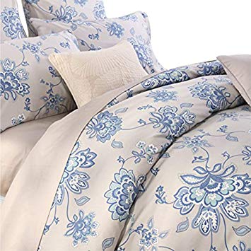 Softta Luxury Floral Bedding Design 800 Thread Count 100% Cotton 3Pcs Duvet Cover Set, Full Size, Flower 1