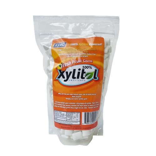 Epic Dental 100% Xylitol Sweetened Gum, Fresh Fruit, 500-piece bag