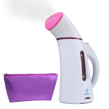 Steam Iron, Clothes Steamer Portable Fabric Steam Cleaner Mini Travel Garment Steamer with Zipper Waterproof Travel Pouch (White-P)