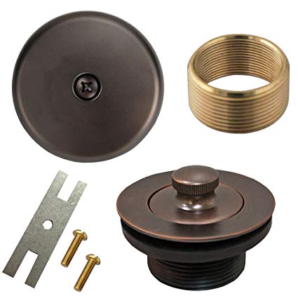 Lift and Turn Twist Bathtub Tub Drain Conversion Kit Assembly, All Brass Construction - Oil Rubbed Bronze