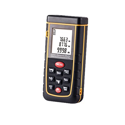 0.16 to 131ft (40m) Laser Distance Meter, GoerTek Portable Laser Distance Measuring Device Tool ,Rangefinder Finder Handheld Measure Instrument with Min/in/ft