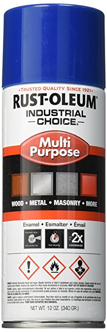 Rust-Oleum 1624830 1600 System Multi-Purpose Enamel Spray Paint, 12-Ounce, Safety Blue