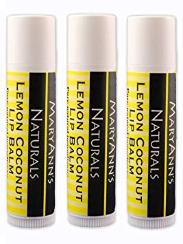 Mary Ann's Naturals Organic Handcrafted Lip Balm 3 Pack - Lemon Coconut
