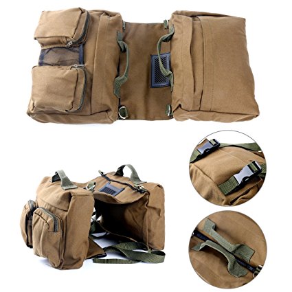 Yaekoo Dog Pack Hound Travel Camping Backpack Saddle Bag Rucksack for Medium and Larger Dog