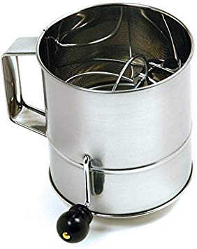 Norpro 3-Cup Polished Stainless Steel Hand Crank Sifter