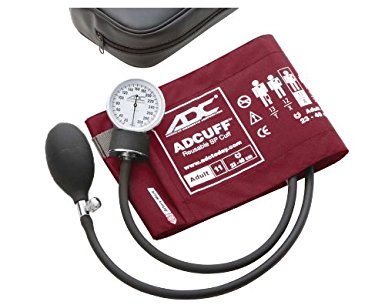ADC Prosphyg 760 Pocket Aneroid Sphygmomanometer with Adcuff Nylon Blood Pressure Cuff, Adult, Burgundy