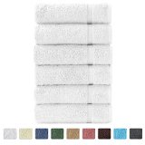 Turkish Luxury Hotel and Spa 16x30 Hand Towel Set of 6 - 100 Genuine Cotton from Turkey - 700gsm Organic Eco-Friendly Hand Towels White