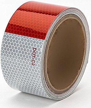 Starrey Reflective Tape Roll DOT-C2 Approved 2"X5' - Waterproof Red White Conspicuity Tape High Intensity Grade - Self-Adhesive Hazard Tape - 2 inch DOT Tape for Trailers
